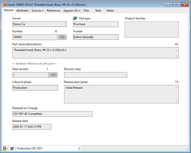 PDXpert product lifecycle management software brings your part data to your fingertips PDXpert PLM software part window