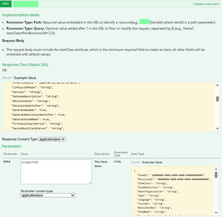 PDXpert WebAPI Create Item example